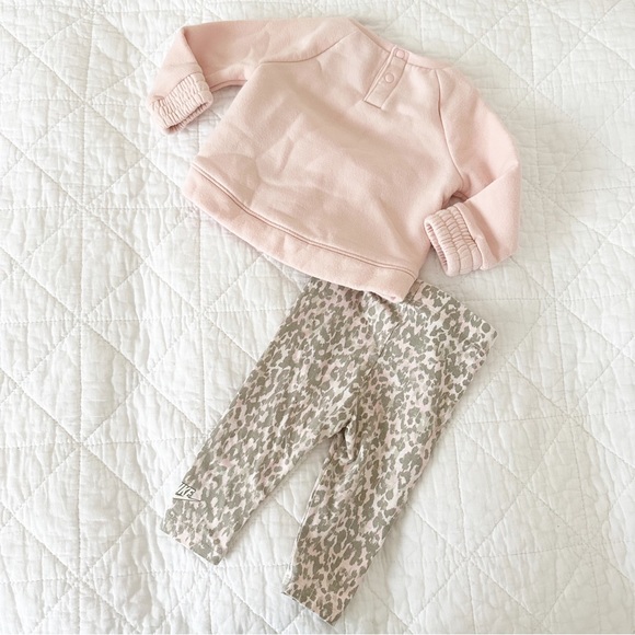 NIKE Leopard Legging & Matching Logo Sweatshirt 6 Months Baby Girl - Picture 6 of 6